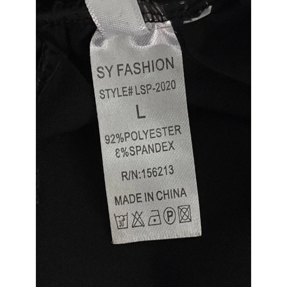 Faux Leather Leggings Bundle Sz L Black & Green Edgy Streetwear High Waist Pants - Picture 10 of 16
